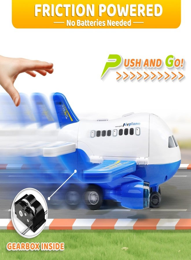 Beestech Airplane Toys with Runway and Car, Friction Powered Launcher Plane Toys for Boys Girls Kids Toddlers 3 4 5 6 Year Olds, Birthday Gifts (Blue) - Image 2